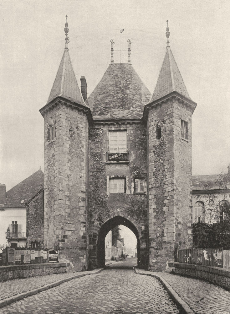 YONNE. Villeneuve-sur-Yonne- Porte de Joigny 1905 old antique print picture